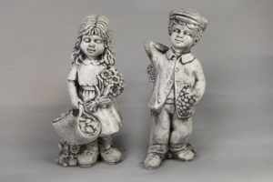 Tuinbeeld Setje jongen en meisje Beton Winterhard